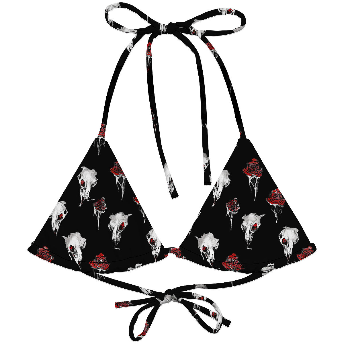 "Dead Roses Never Fade" String Bikini Top